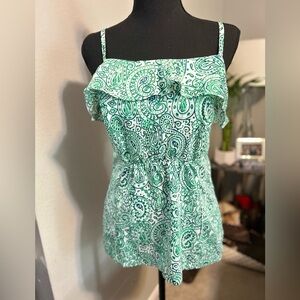 Tommy Hilfiger Paisley Tank Top With Ruffles